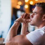 Thinking man in cafe